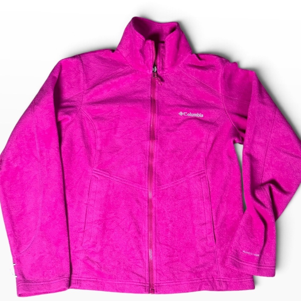 Columbia Omni-Heat Interchange Fleece Jacket Womens Medium Pink Full Zip Thermal